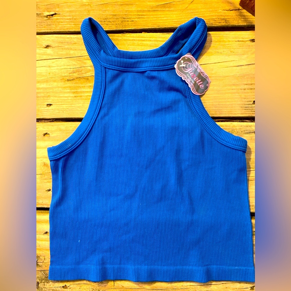 Royal blue Suzette tank top cropped